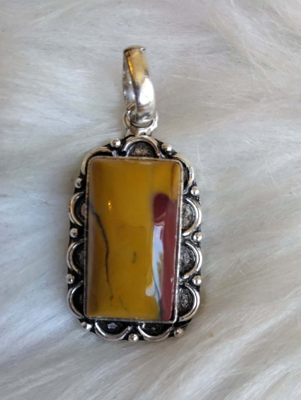 Gorgeous Mookaite Silver Plated Gemstone Necklace Pendant